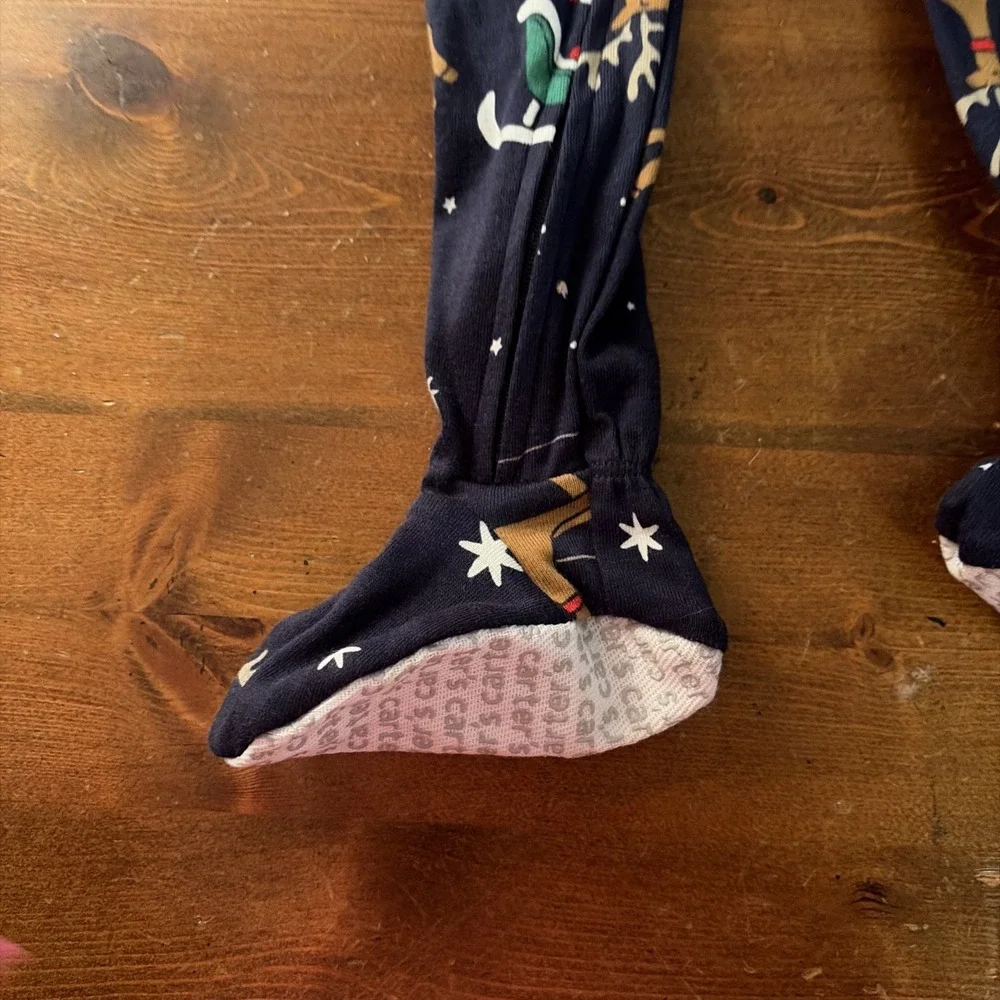 Carter's Blue Reindeer Snug Fit Footie Pajama-Size 12 months‎ NEW $20